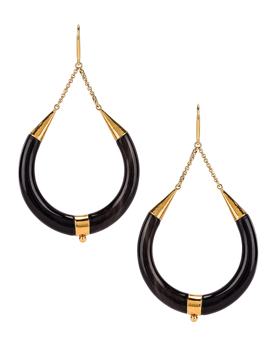 Image 1 of Isabel Marant Drop Hoop Earrings in Black