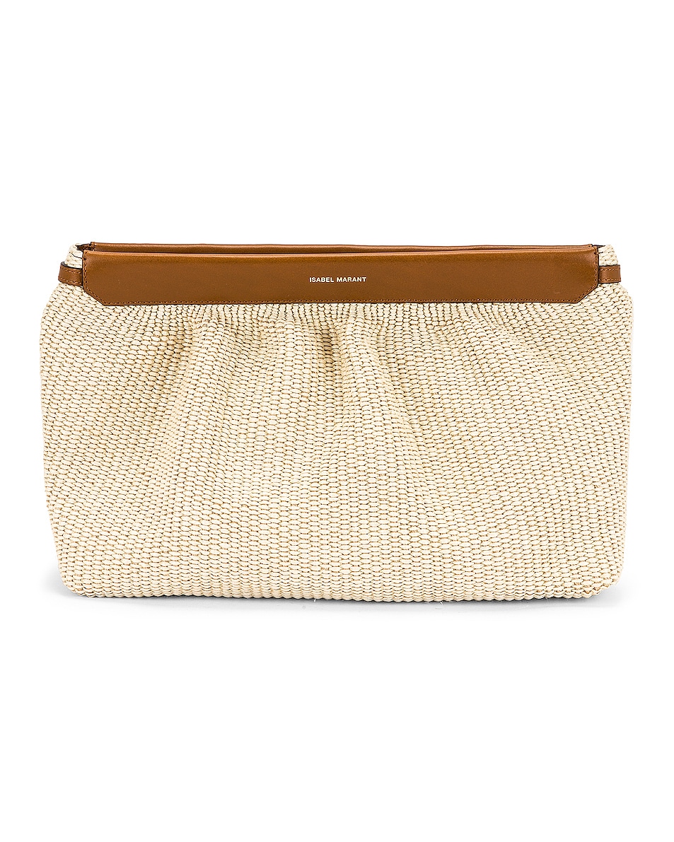 Image 1 of Isabel Marant Luz Clutch in Natural & Cognac