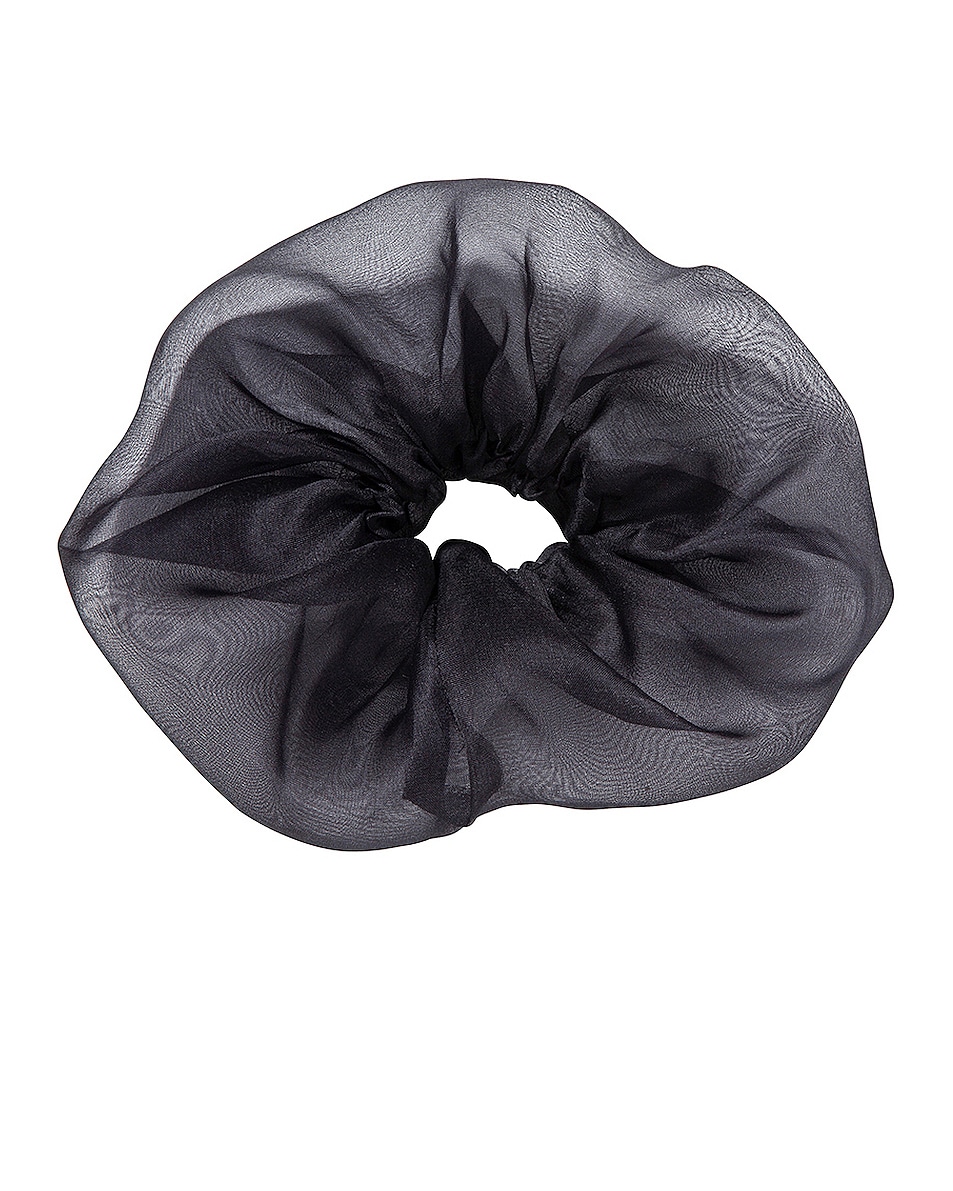 Image 1 of Jennifer Behr Silk Organza Scrunchie in Black
