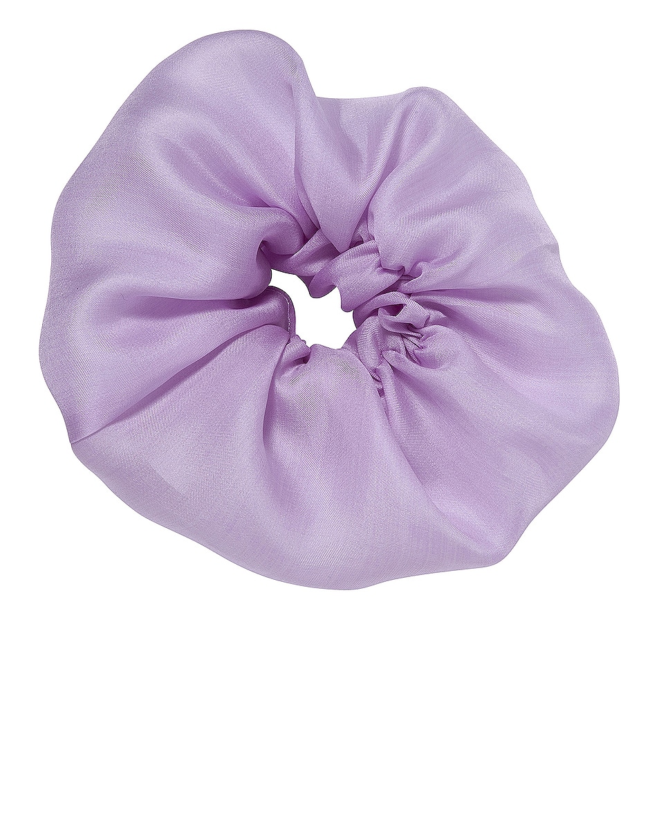 Image 1 of Jennifer Behr Silk Organza Scrunchie in Lavender