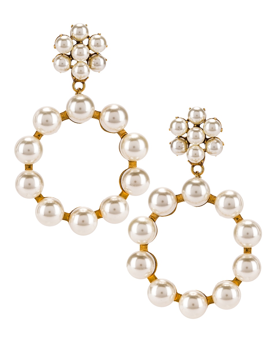 Image 1 of Jennifer Behr Leilani Earrings in Gold Pearl