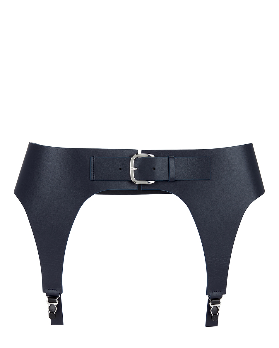 Image 1 of Jean Paul Gaultier Leather Garter Belt in Navy