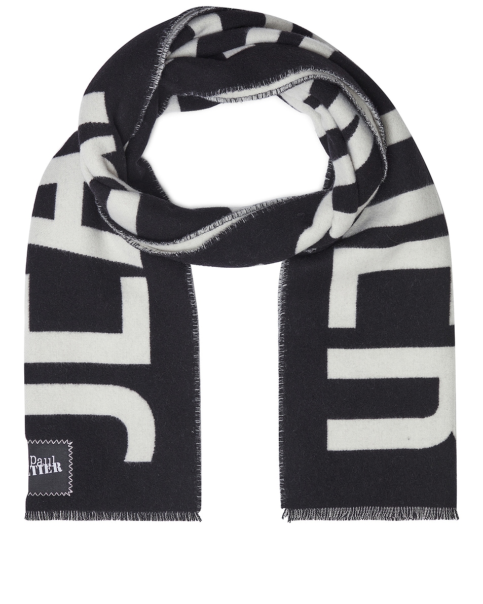 Image 1 of Jean Paul Gaultier Logo Scarf in Black