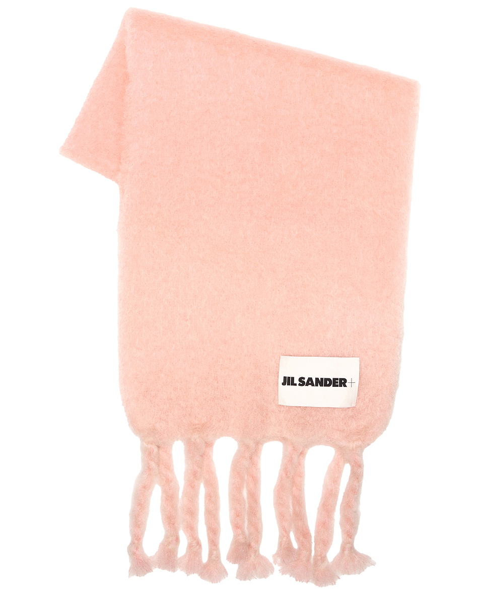 Image 1 of Jil Sander Logo Plain Scarf in Pink