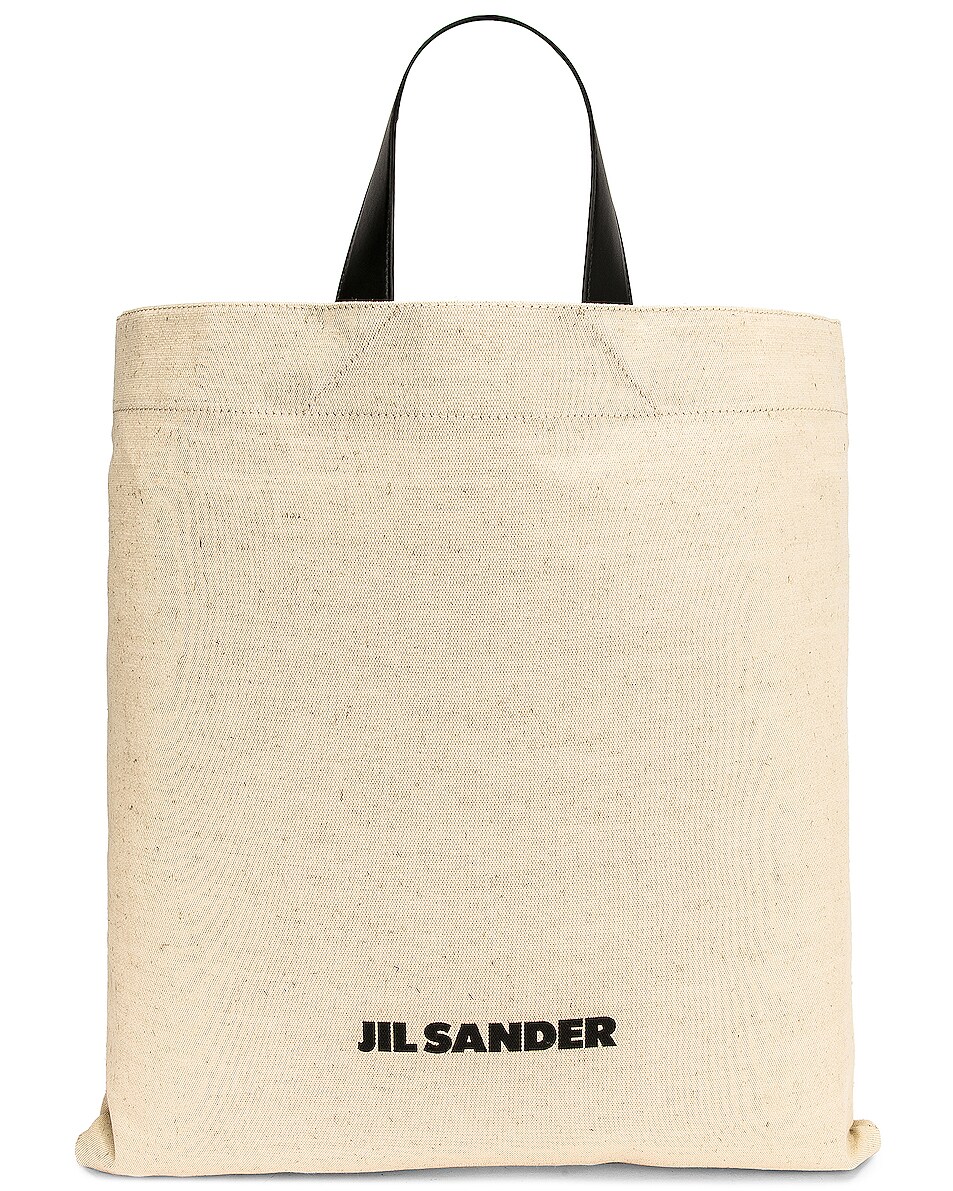 Image 1 of Jil Sander Square Flat Shopper Bag in Natural