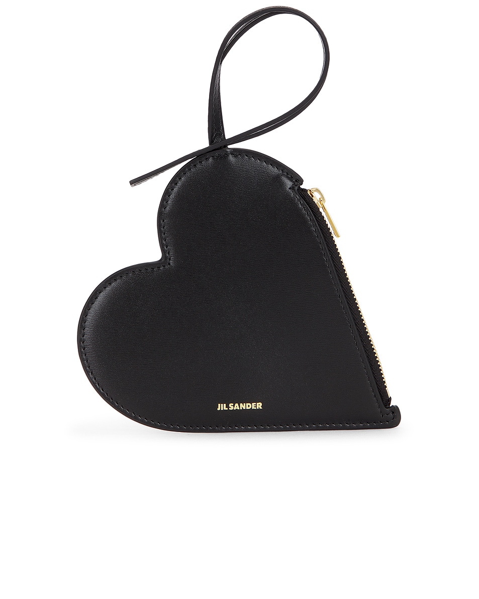 Image 1 of Jil Sander Heart Pouch Bag in Black