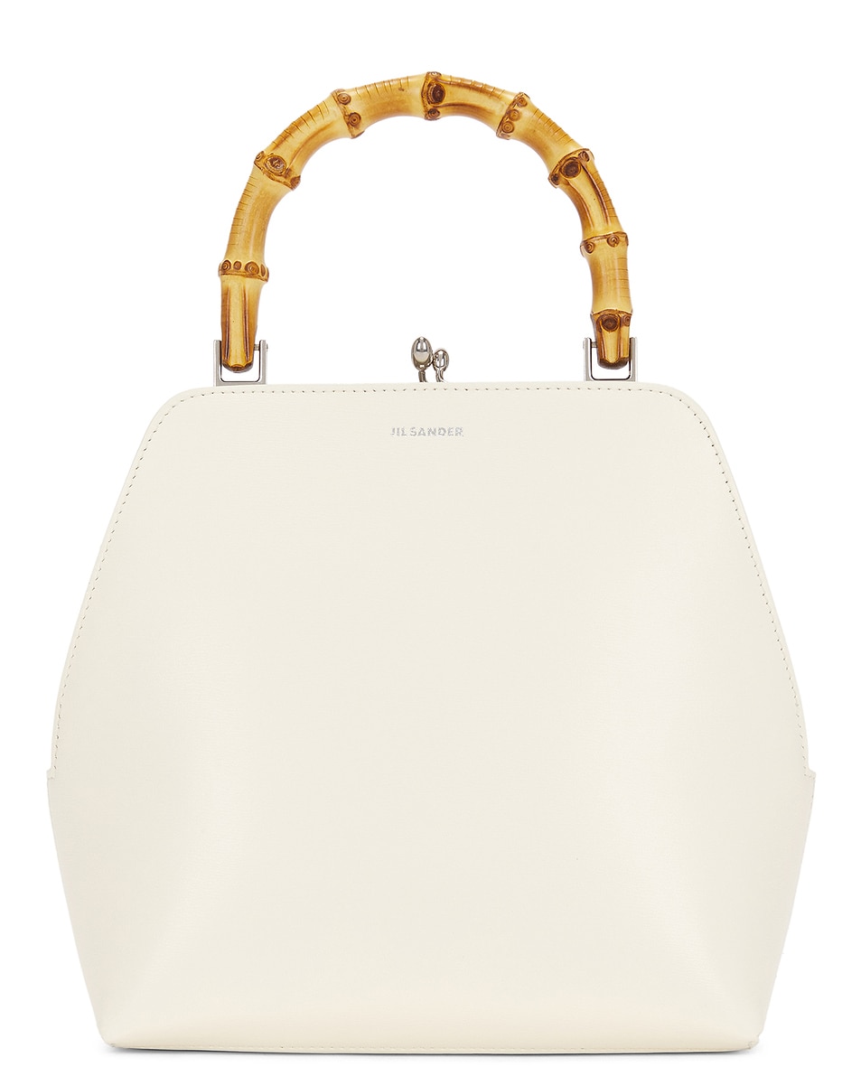 Image 1 of Jil Sander Goji Square Small Bamboo Bag in Eggshell