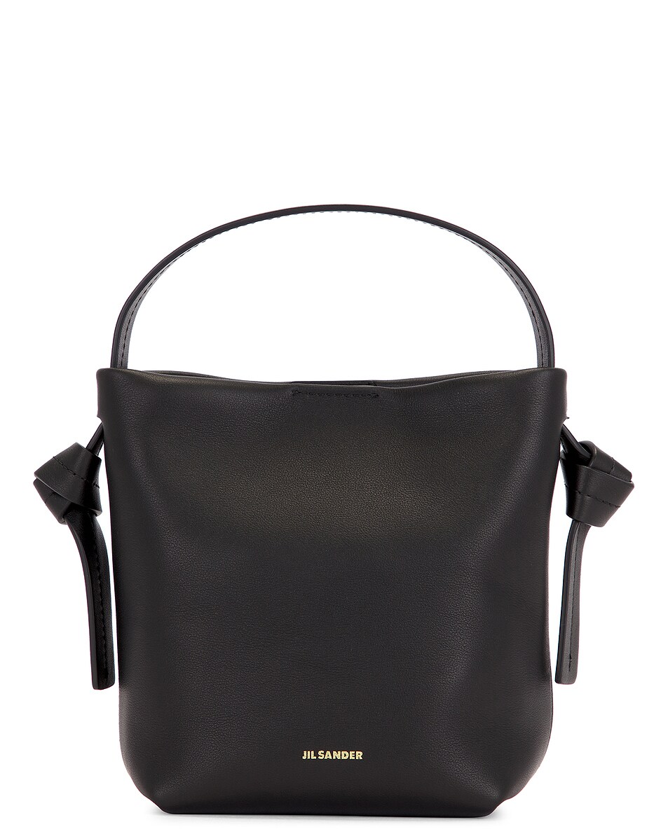 Image 1 of Jil Sander Knot Mini Hobo Bag in Black