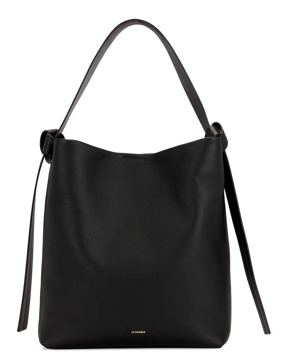 Image 1 of Jil Sander Knot Medium Hobo Bag in Black