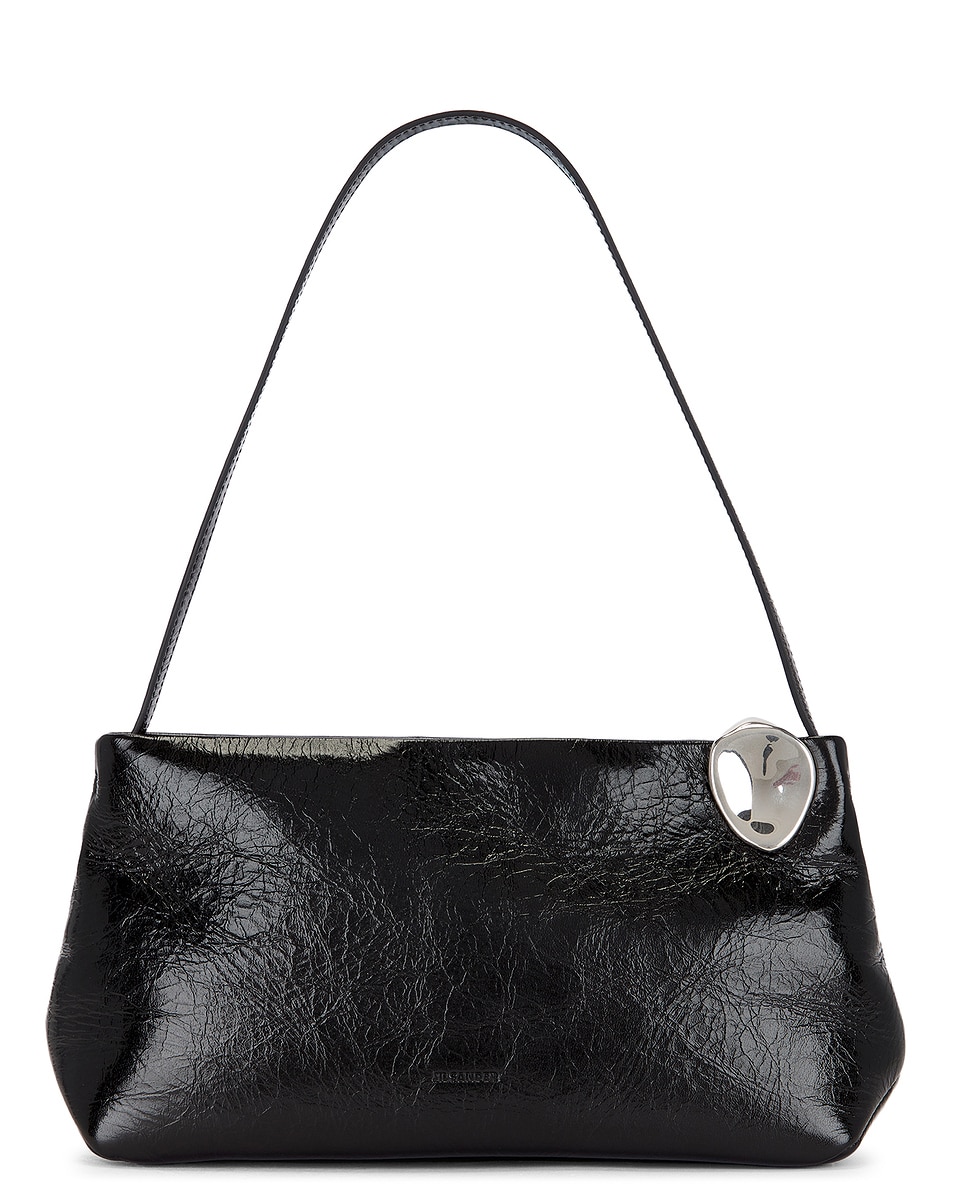 Image 1 of Jil Sander Jewel Zip Shoulder Bag in Black