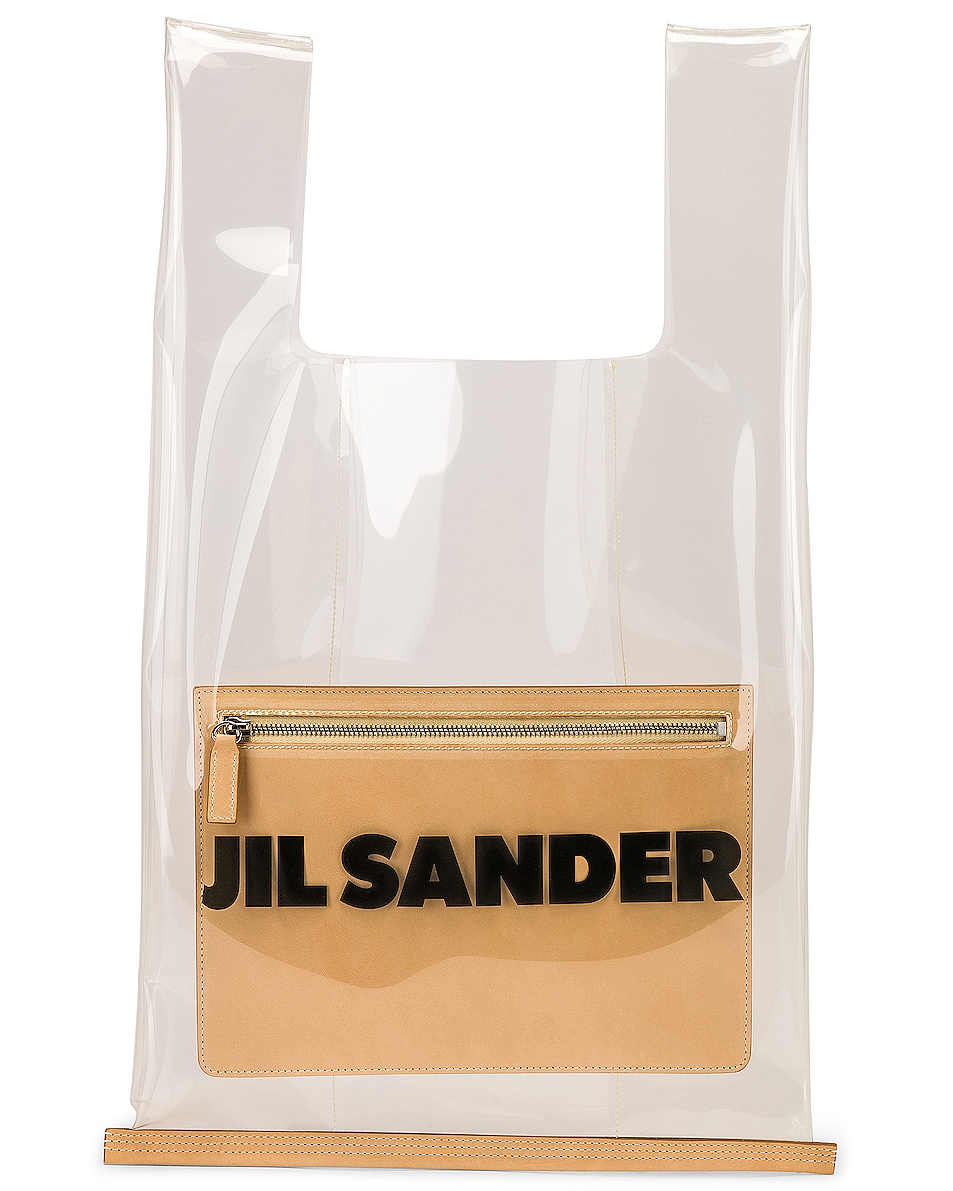 Image 1 of Jil Sander Logo Market Bag in Clear