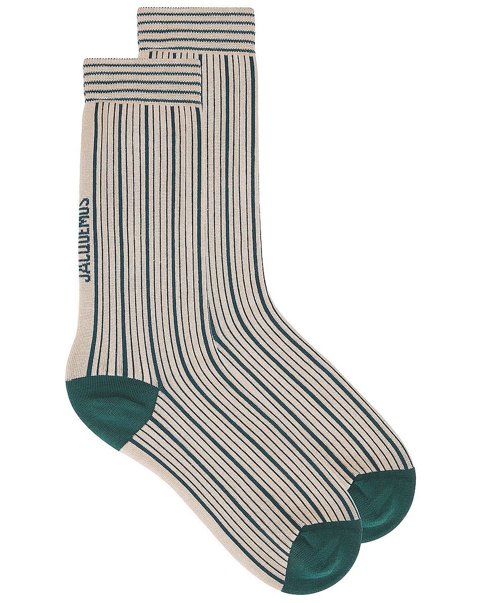 Image 1 of JACQUEMUS Les Chaussettes Pablo in Green & Beige