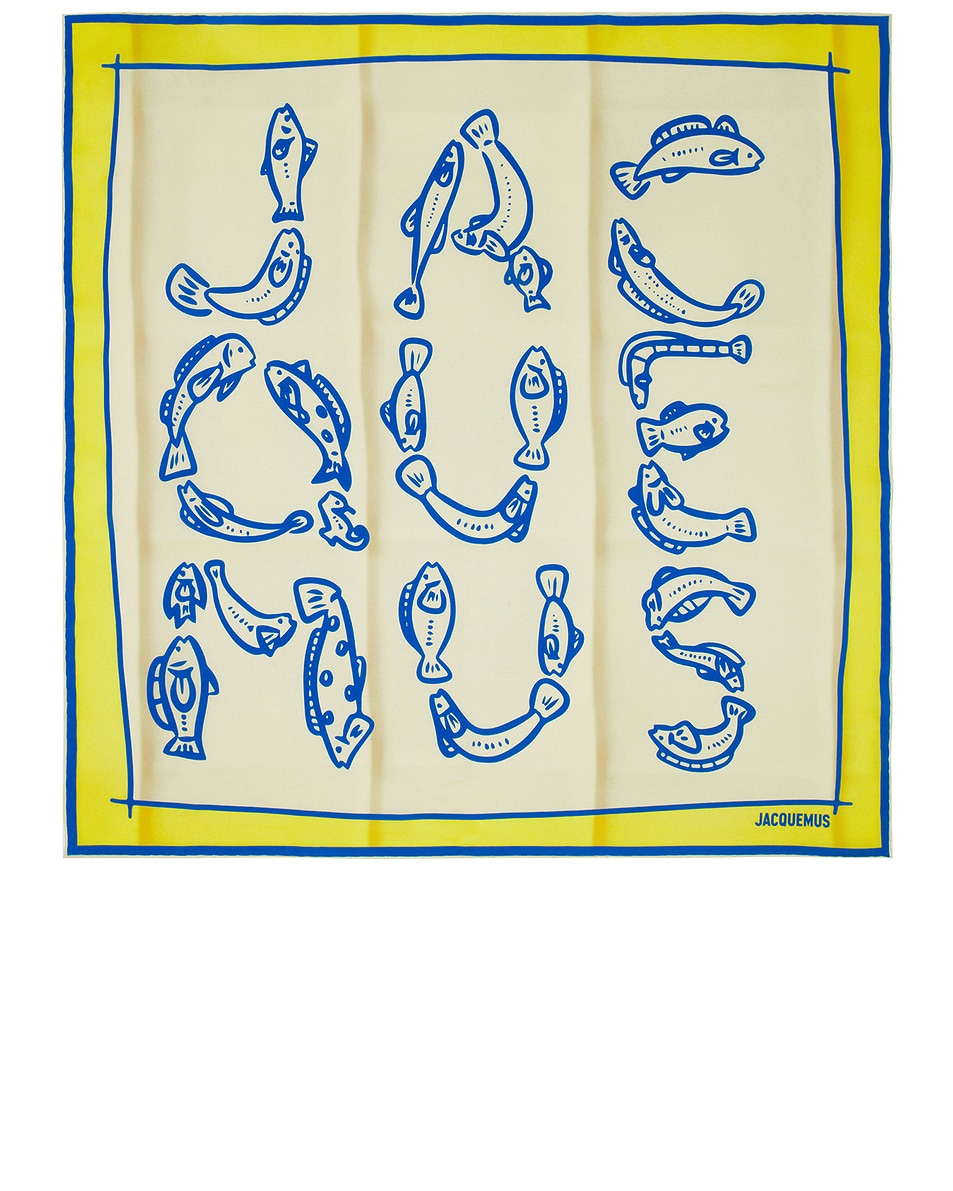 Image 1 of JACQUEMUS Le Bandana Pesco in Print Capri Fish Yellow