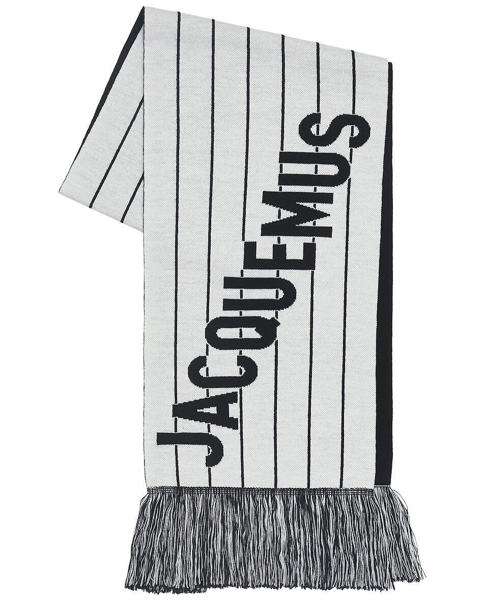 Image 1 of JACQUEMUS L'echarpe Liga Scarf in Black & White