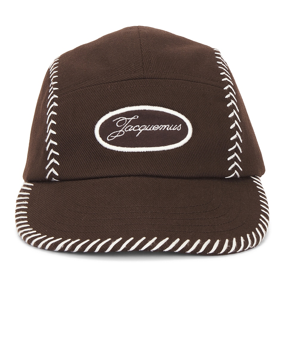 Image 1 of JACQUEMUS La Casquette Casco in Dark Brown