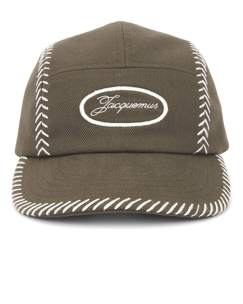 Image 1 of JACQUEMUS La Casquette Casco in Dark Khaki