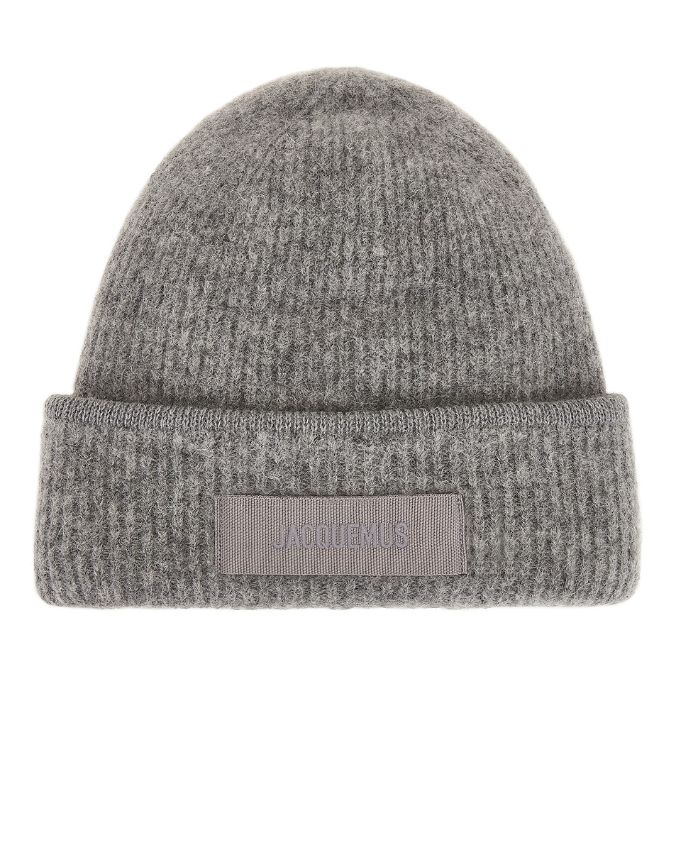 Image 1 of JACQUEMUS Le Bonnet Gros Grain in Dark Grey