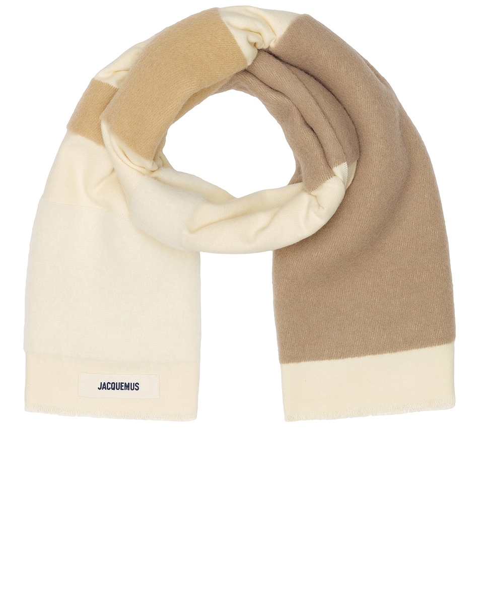 Image 1 of JACQUEMUS L'echarpe Arazzo in Multi Beige