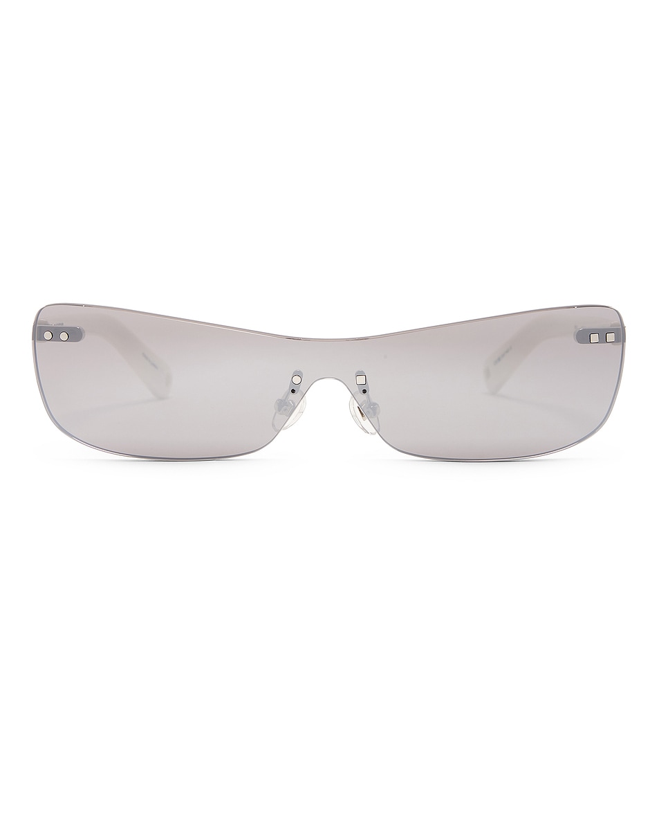 Image 1 of JACQUEMUS Mirada Sunglasses in White & Silver Mirror