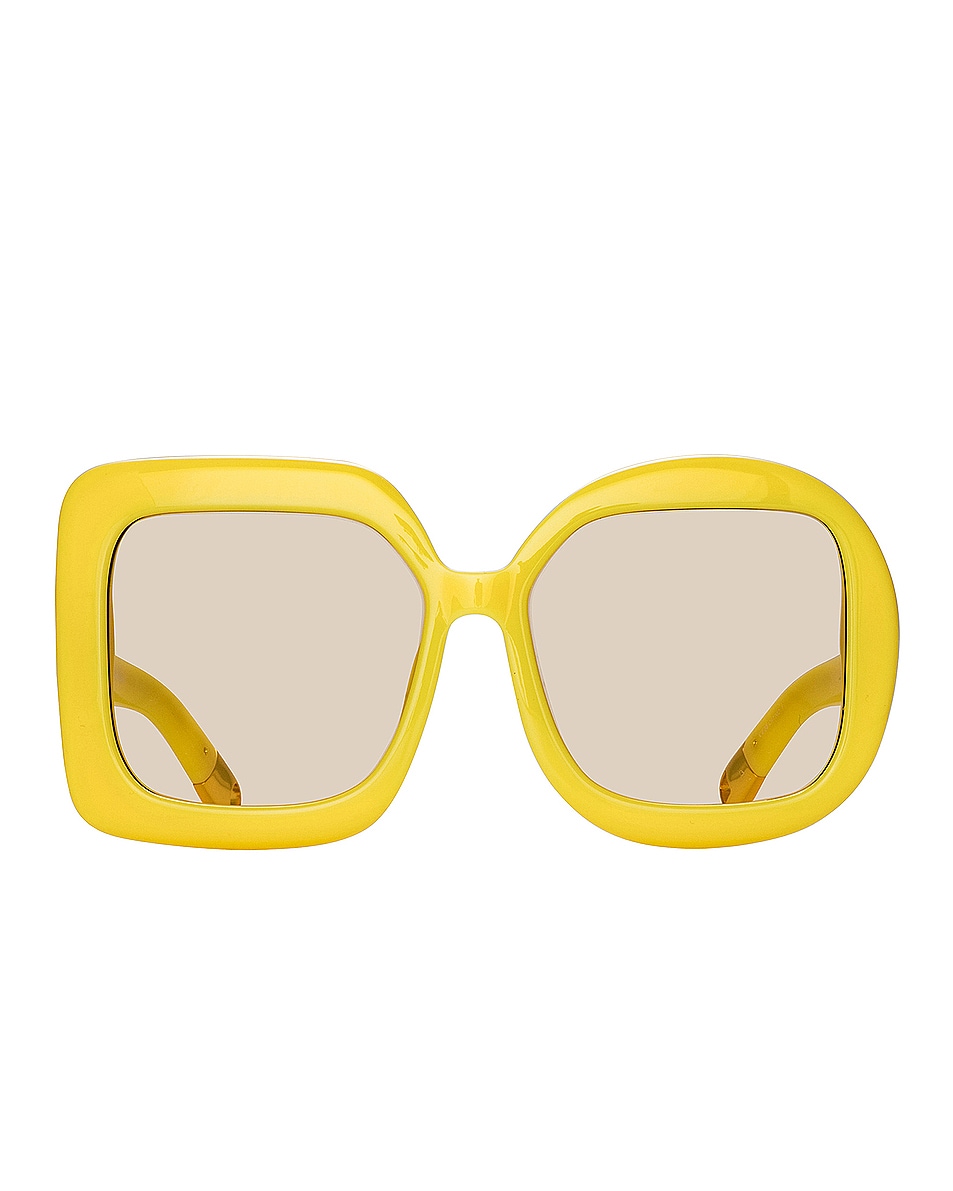 Image 1 of JACQUEMUS Square Sunglasses in Pear Sorbet, Yellow Gold, & Yellow