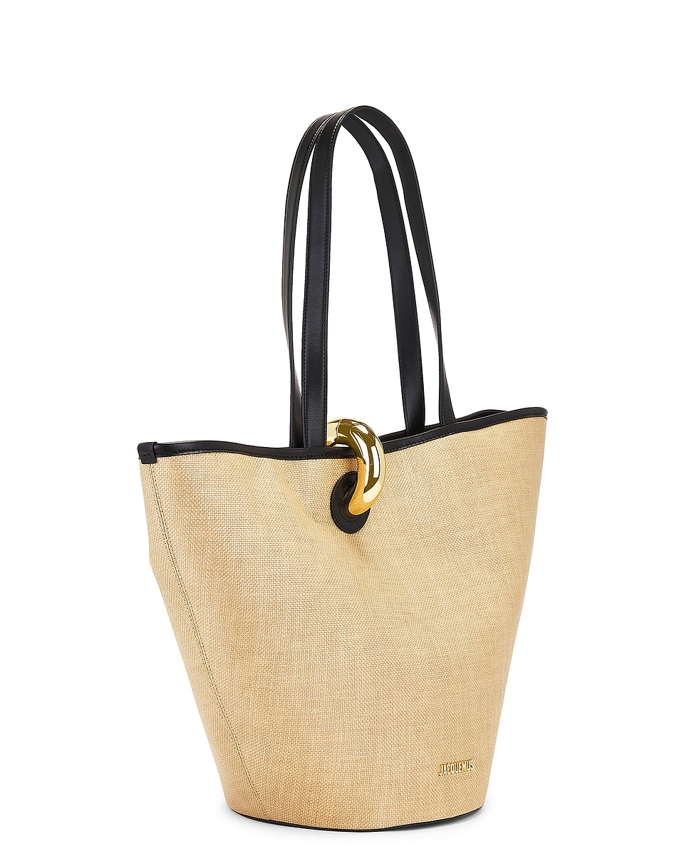 JACQUEMUS Le Bambola Bag in Natural & Black FWRD