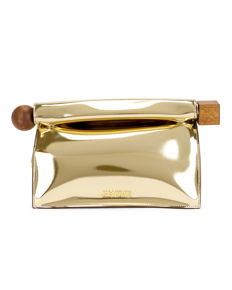 Image 1 of JACQUEMUS La Pochette Rond Carre Bag in Gold