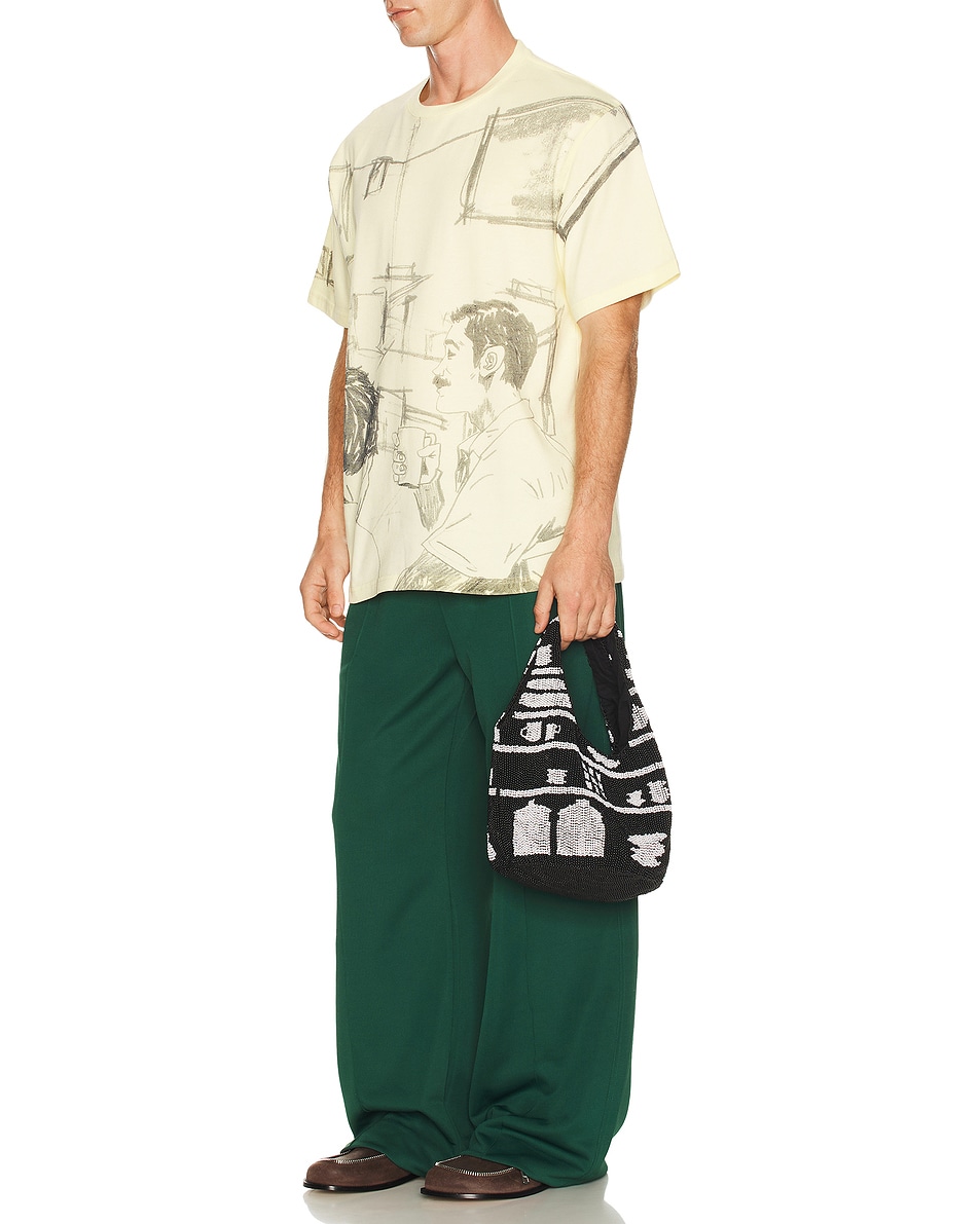 Image 2 of JW Anderson Mini Beaded Shopper in Black & White