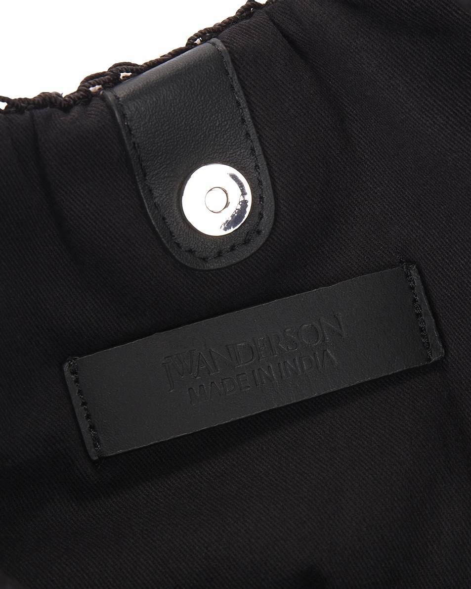 Image 6 of JW Anderson Mini Beaded Shopper in Black & White