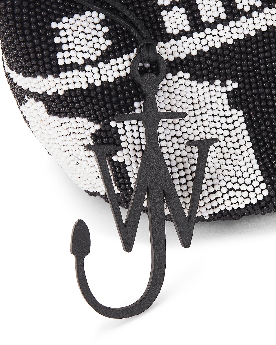 Image 7 of JW Anderson Mini Beaded Shopper in Black & White