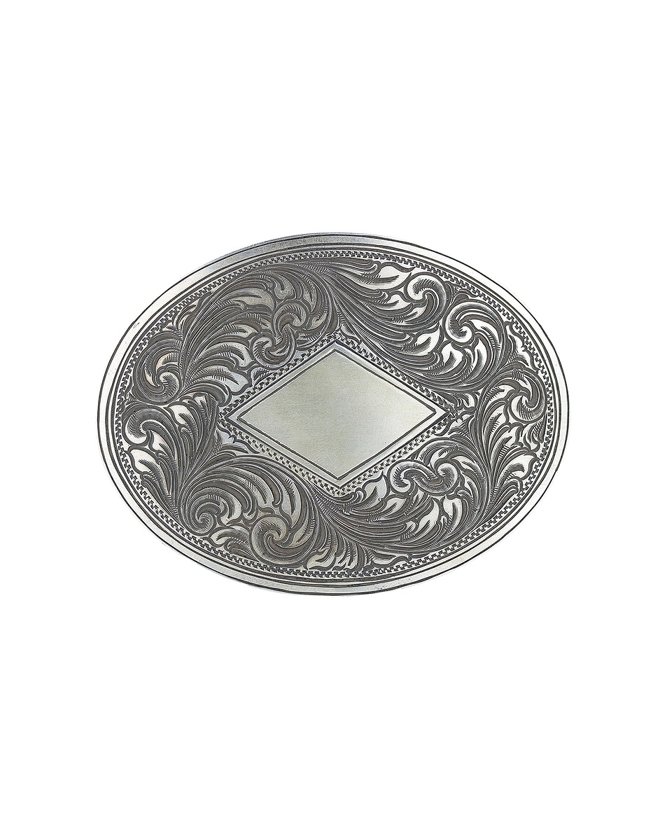 Image 1 of Kemo Sabe Large Oval Shield Belt Buckle in Silver