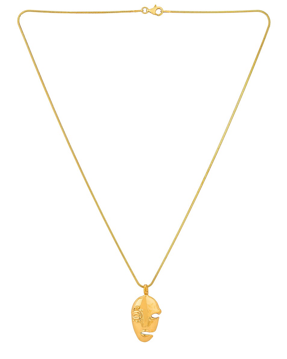Image 1 of KHIRY Mask Pendant Necklace in Gold