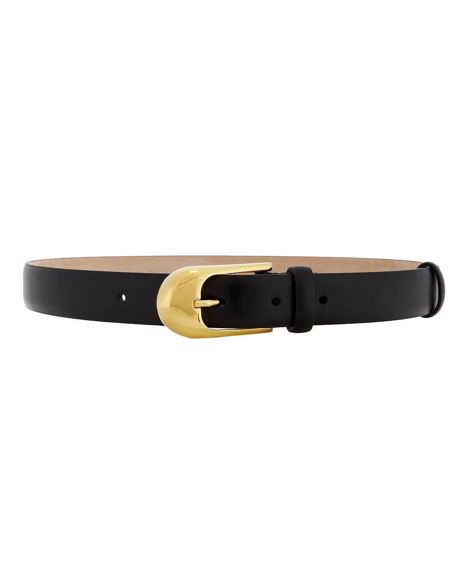 Image 1 of KHAITE Dome 25mm Belt in Black & Gold