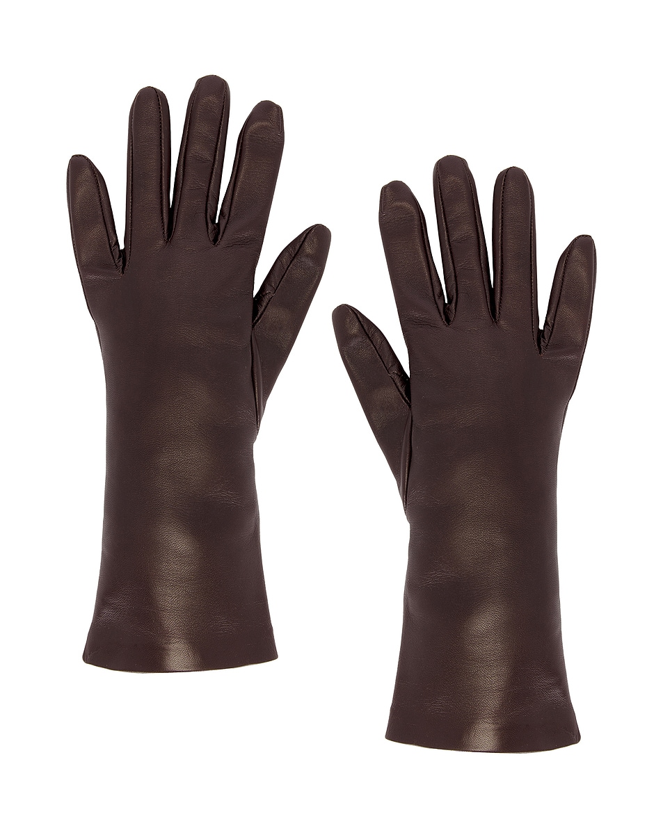 Image 1 of KHAITE Remo Mid Gloves in Brown