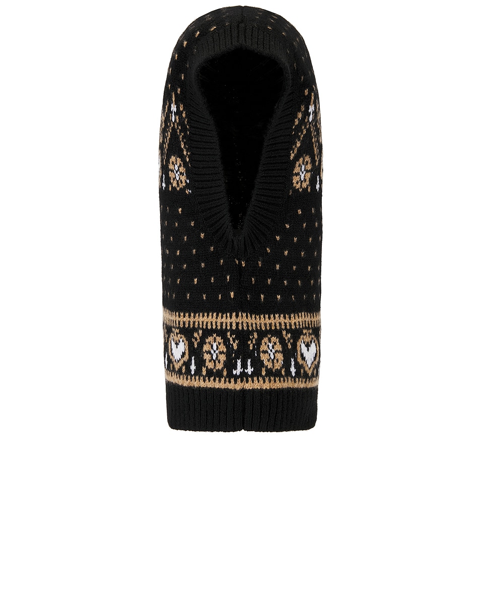 Image 1 of KHAITE Caspian Balaclava in Black & Camel Multi