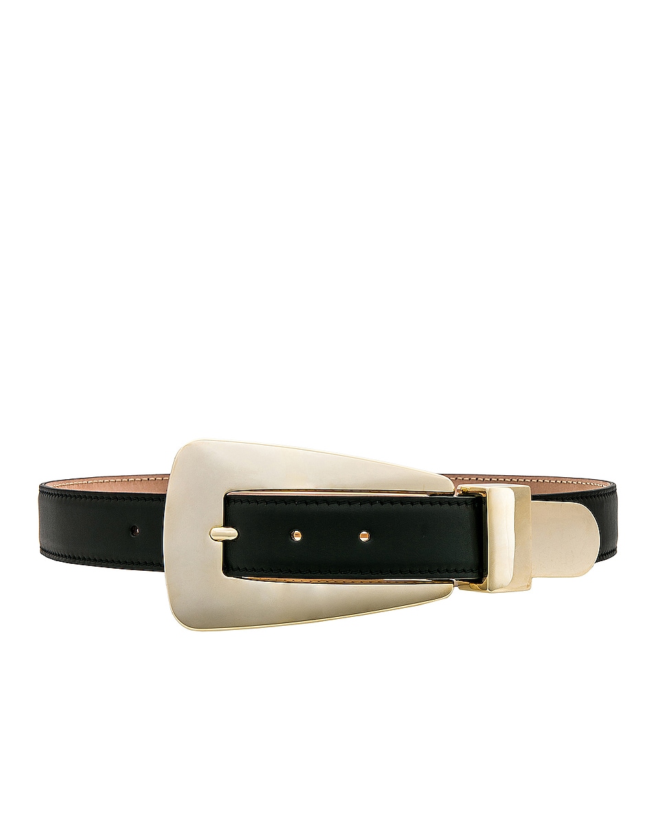 Image 1 of KHAITE Lucca Gold Buckle 30mm Belt in Black