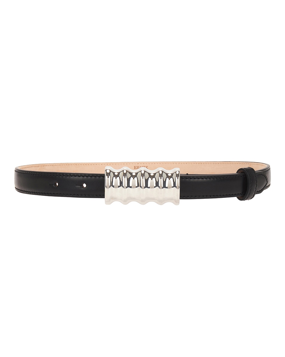 Image 1 of KHAITE Julius Small 20mm Belt in Black & Silver