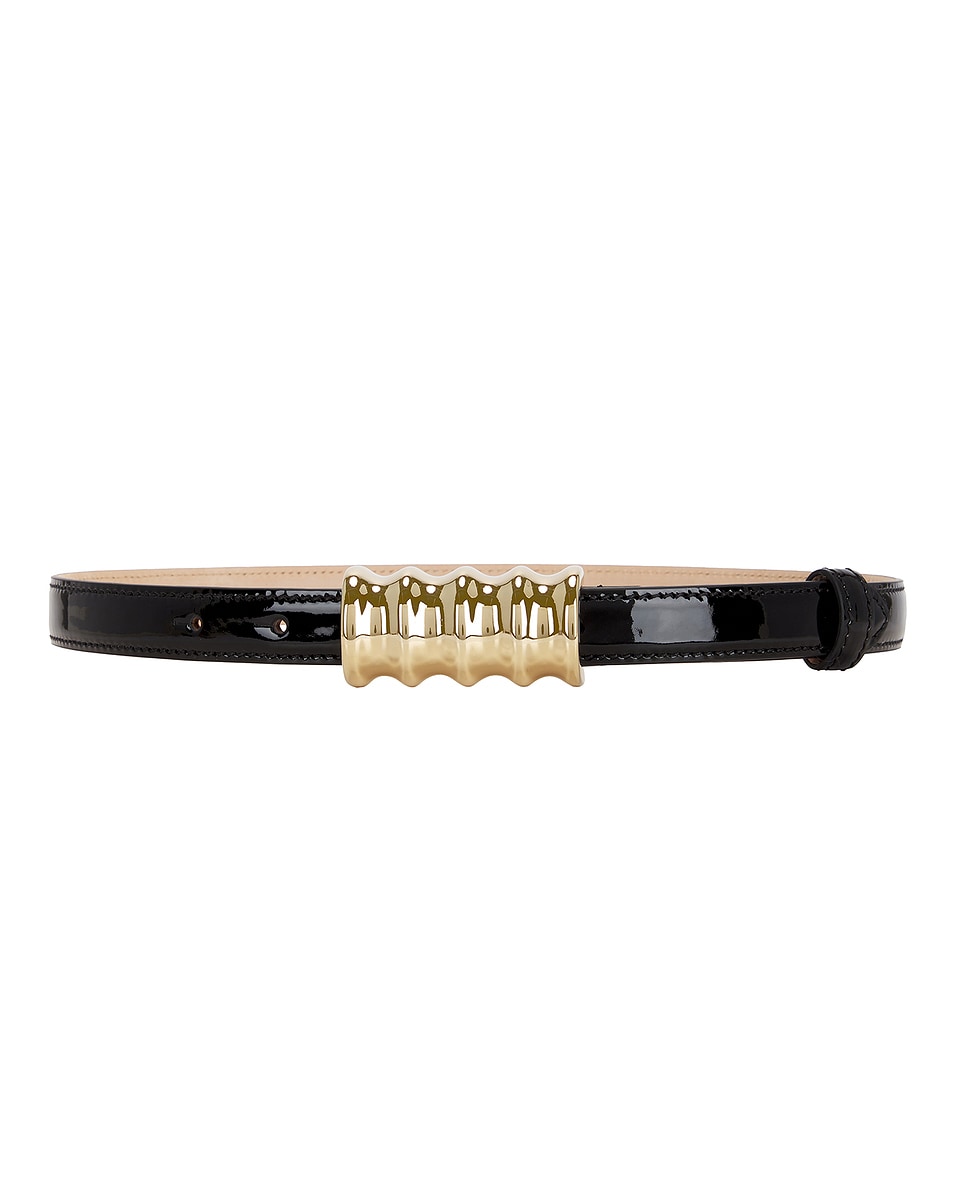 Image 1 of KHAITE Julius 20mm Patent Belt in Black & Gold