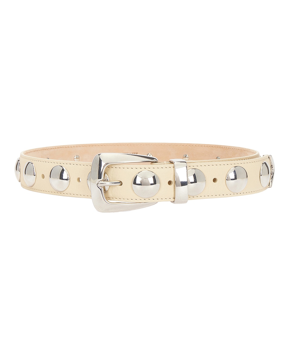 Image 1 of KHAITE Benny 30mm Stud Belt in Dark Ivory