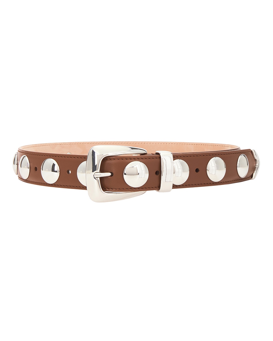 Image 1 of KHAITE Benny 30mm Stud Belt in Dark Tan