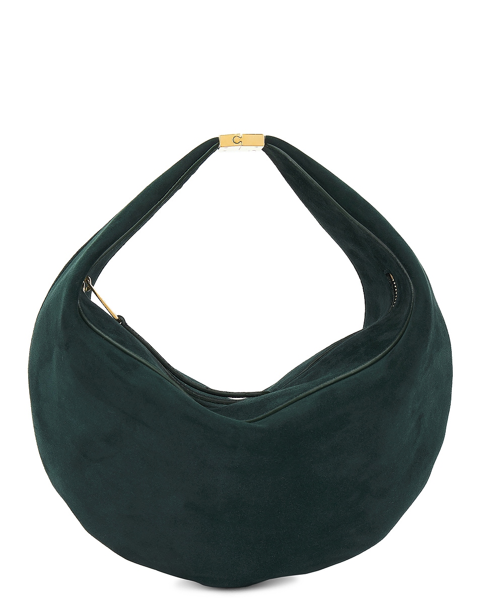 Image 1 of KHAITE Olivia Suede Small Hardware Bag in English Green