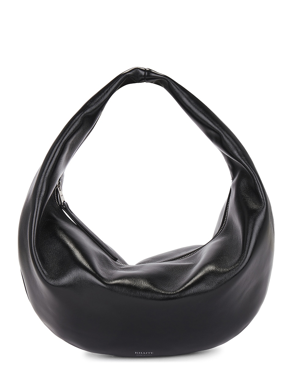 Image 1 of KHAITE Olivia Patent Hobo Bag in Black