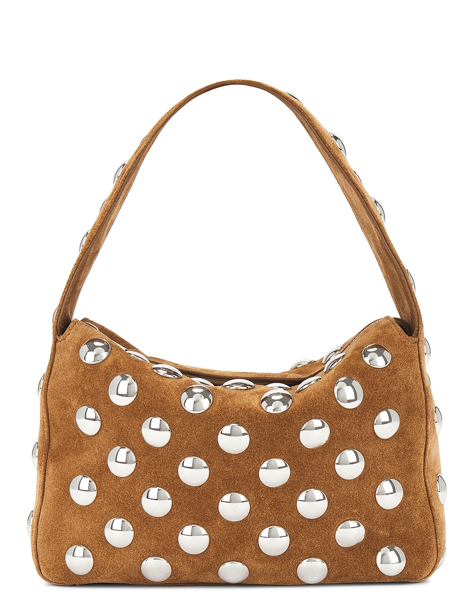 Image 1 of KHAITE Elena Suede Small Studded Bag in Mud & Silver