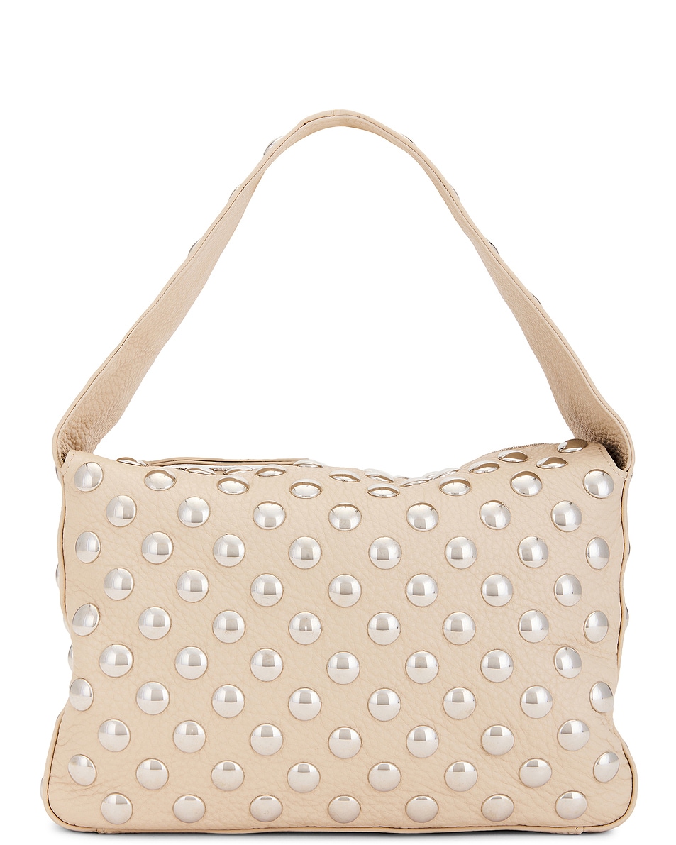 Image 1 of KHAITE Elena Silver Stud Shoulder Bag in Dark Ivory