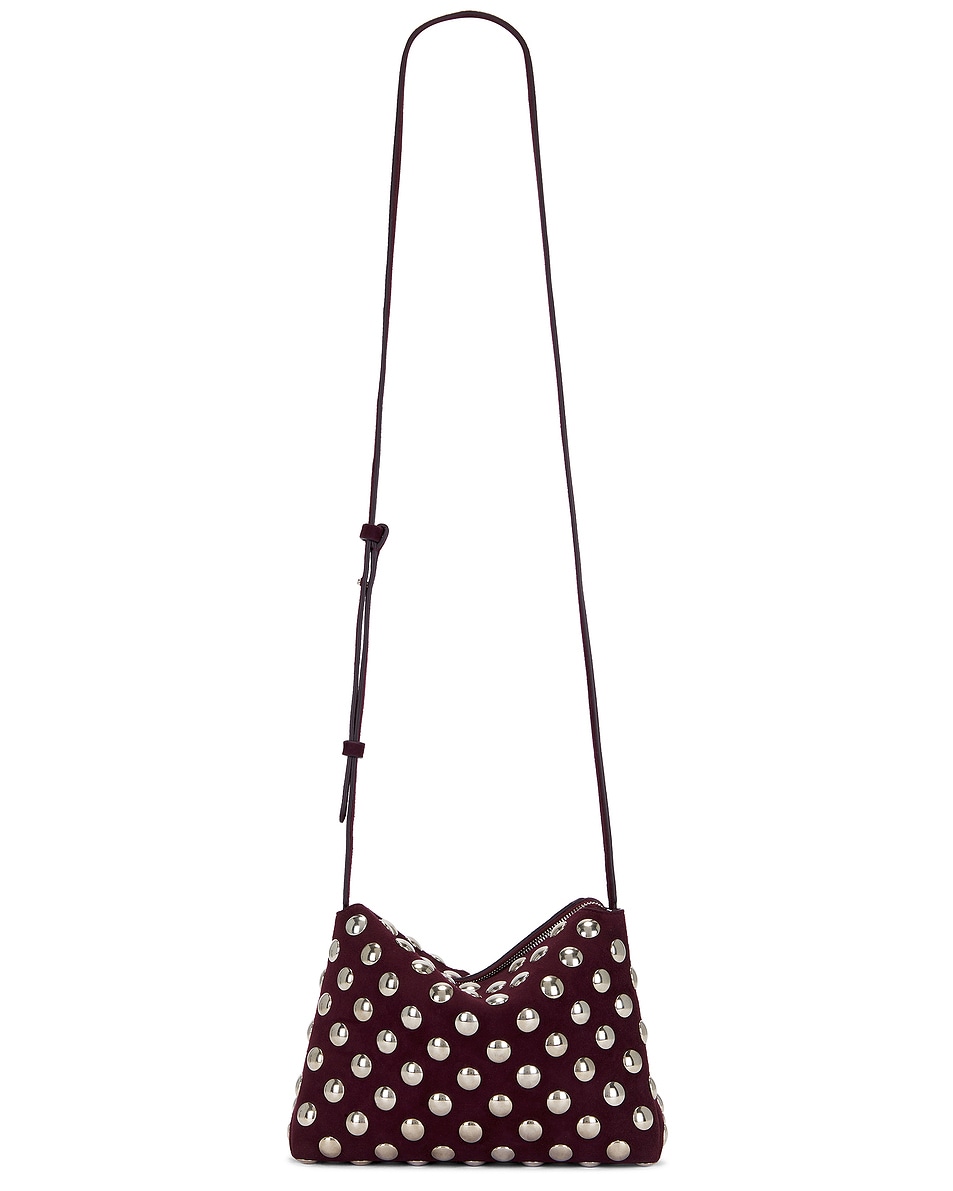 Image 1 of KHAITE Lina Medium Stud Crossbody Bag in Rouge Noir