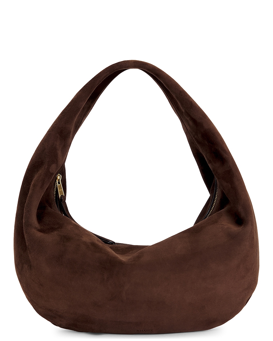 Image 1 of KHAITE Olivia Medium Hobo Bag in Dark Brown