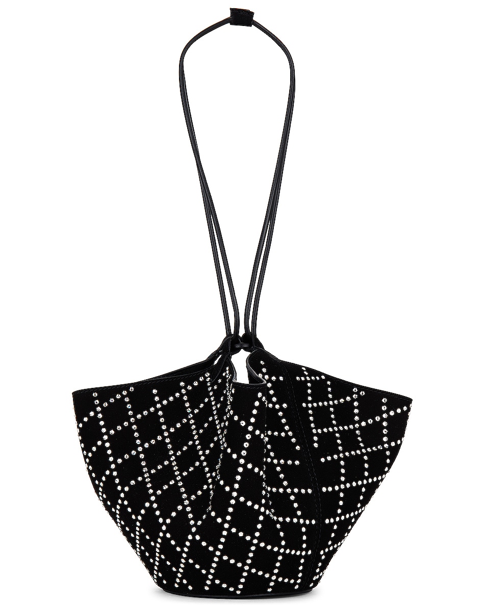 Image 1 of KHAITE Mini Lotus Drawstring Bag in Losange Crystal