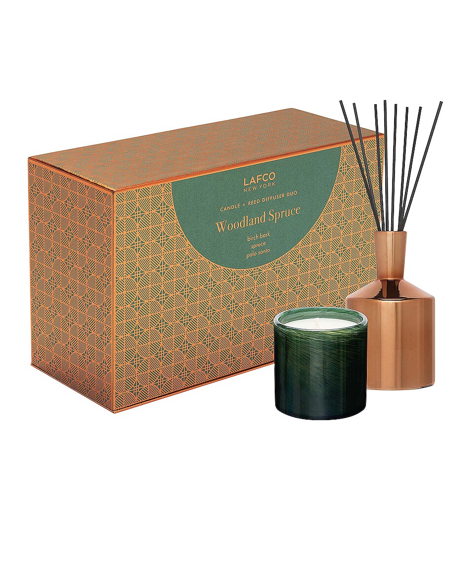 Image 1 of LAFCO New York Candle + Diffuser Duo in Woodland Spruce & Reed