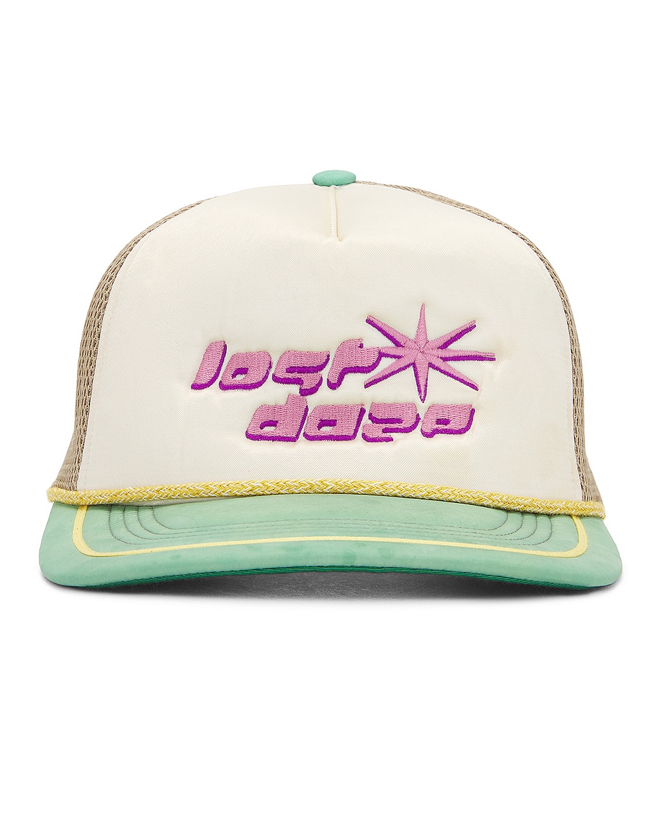 Image 1 of Lost Daze Nostalgia Trucker Hat in Jade, Cream, & Desert