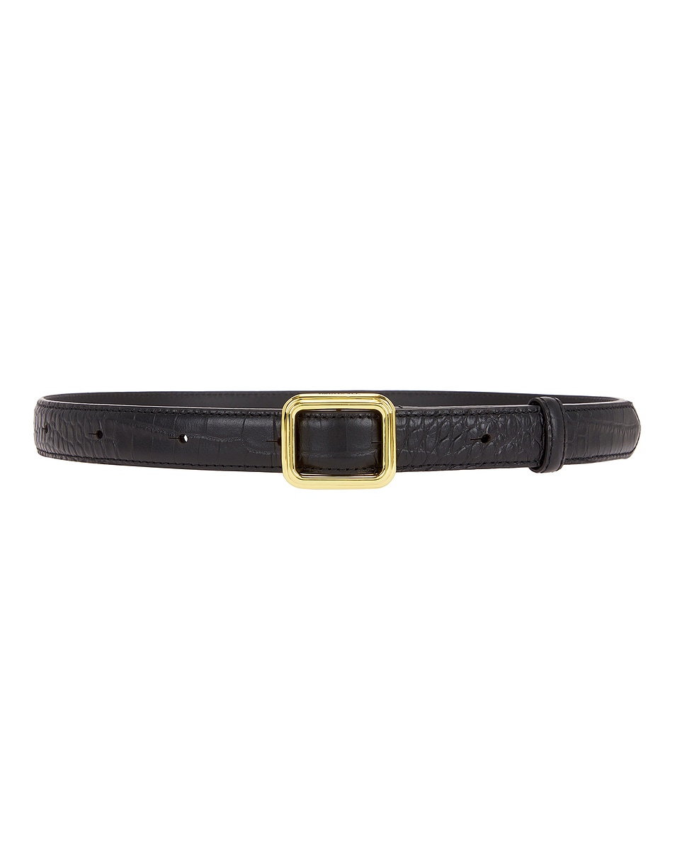 Image 1 of Lie Studio The Georgia Wide Belt in Gold Black Croc