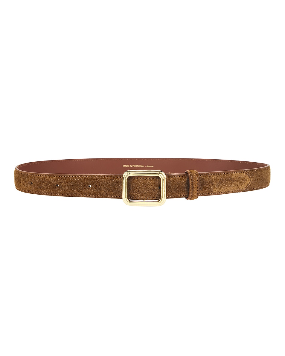 Image 1 of Lie Studio Georgia Wide Belt in Maple Brown Suede